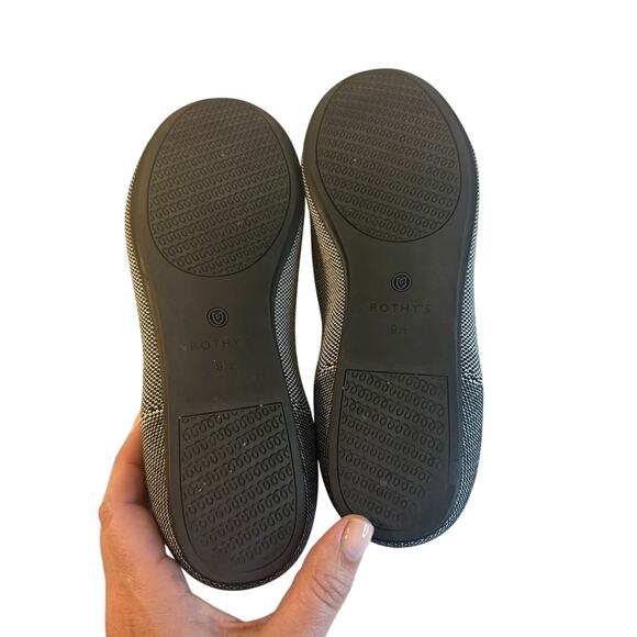 Rothy’s Women’s Grey Mist Captoe Black and White Ballet Shoes Flats Size 9.5 - Picture 3 of 13